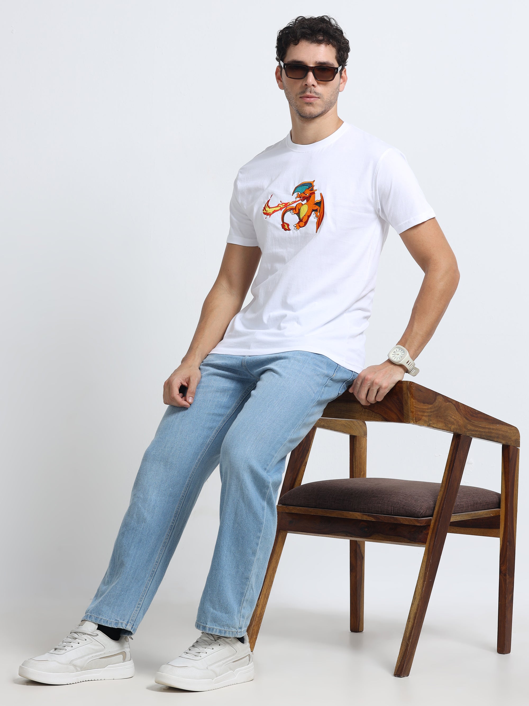 White Round Neck Bio Wash Single Jersey