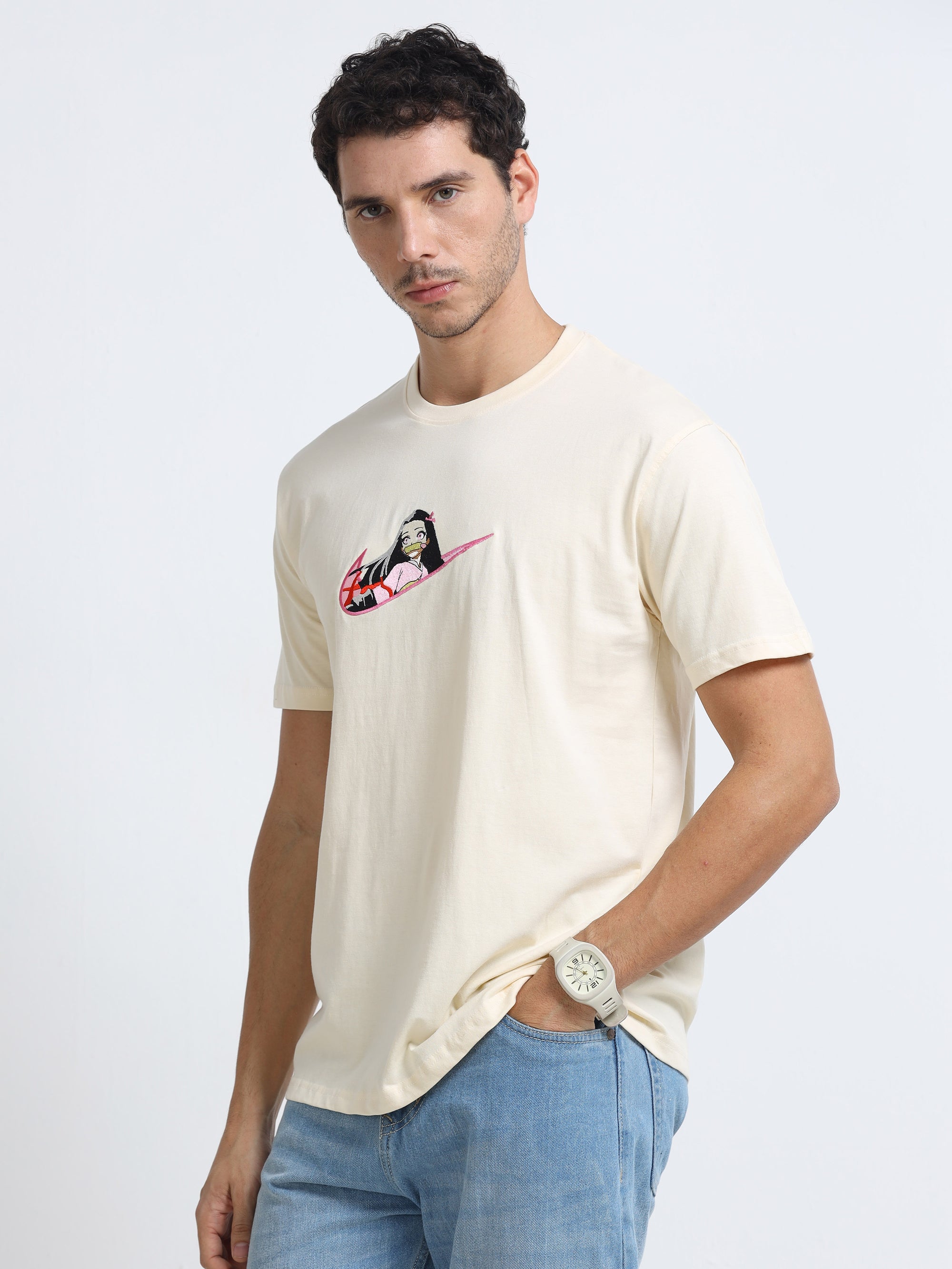 White Round Neck Bio Wash Single Jersey