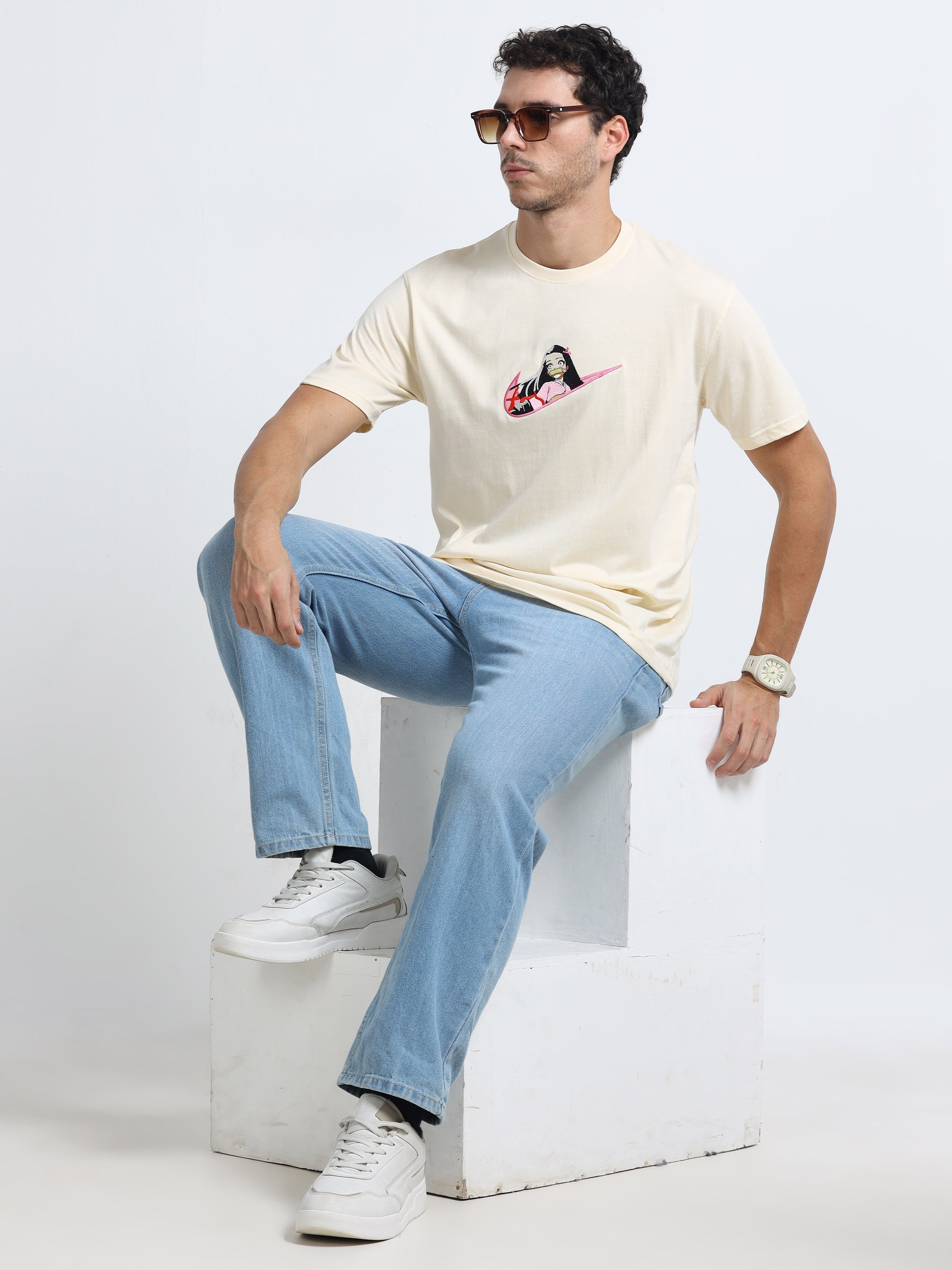 White Round Neck Bio Wash Single Jersey