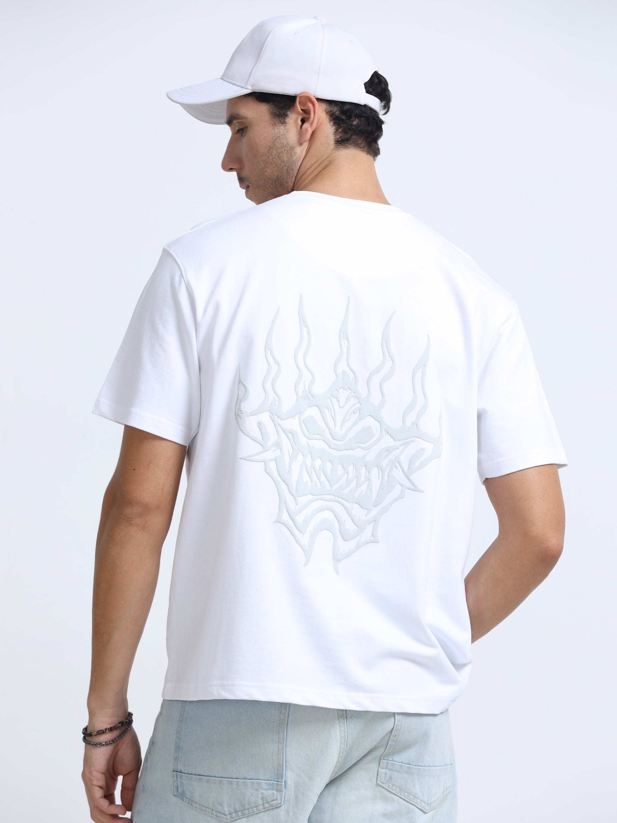 White Oversized Bio Wash Terry