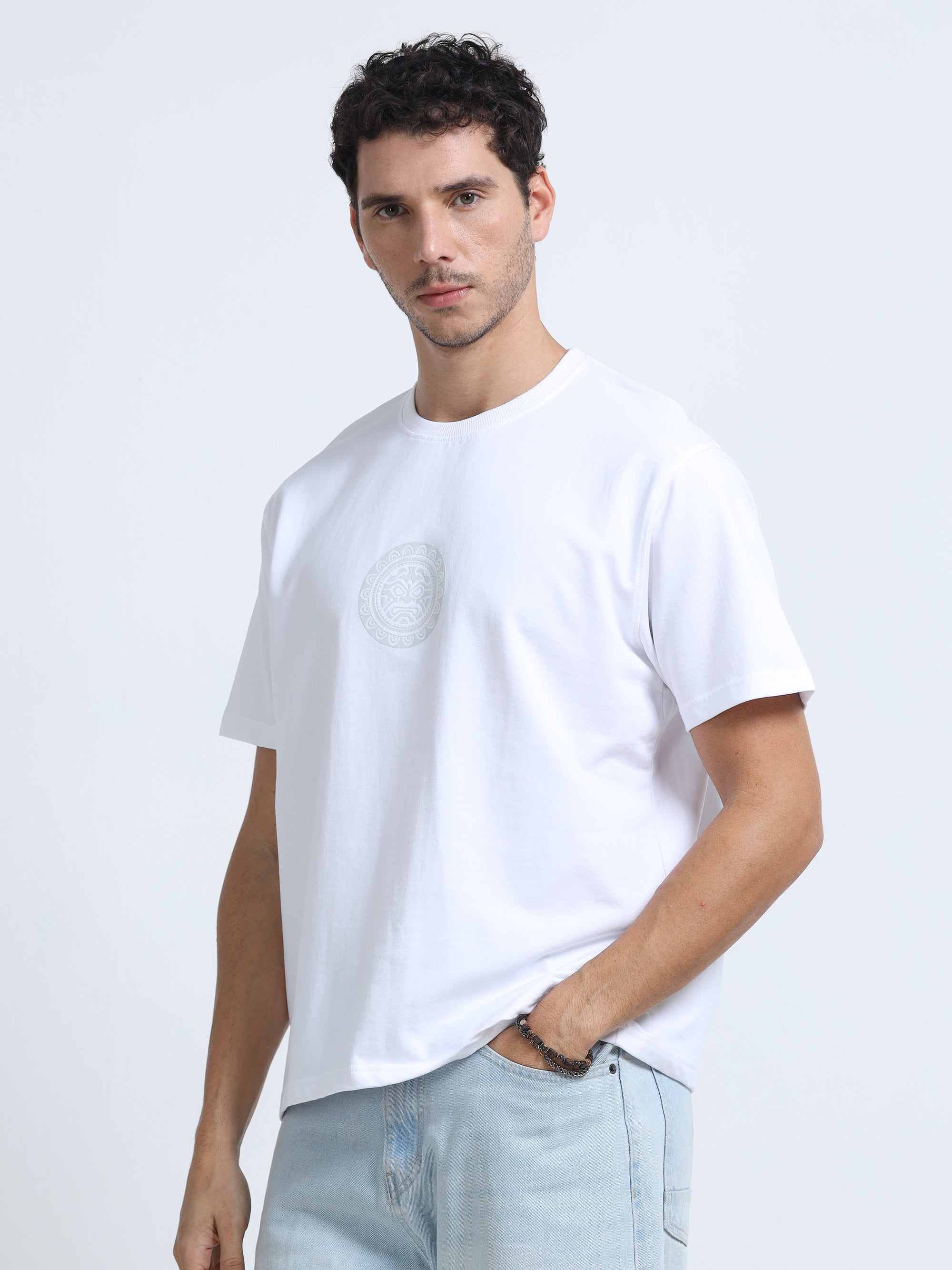 White Oversized Bio Wash Terry