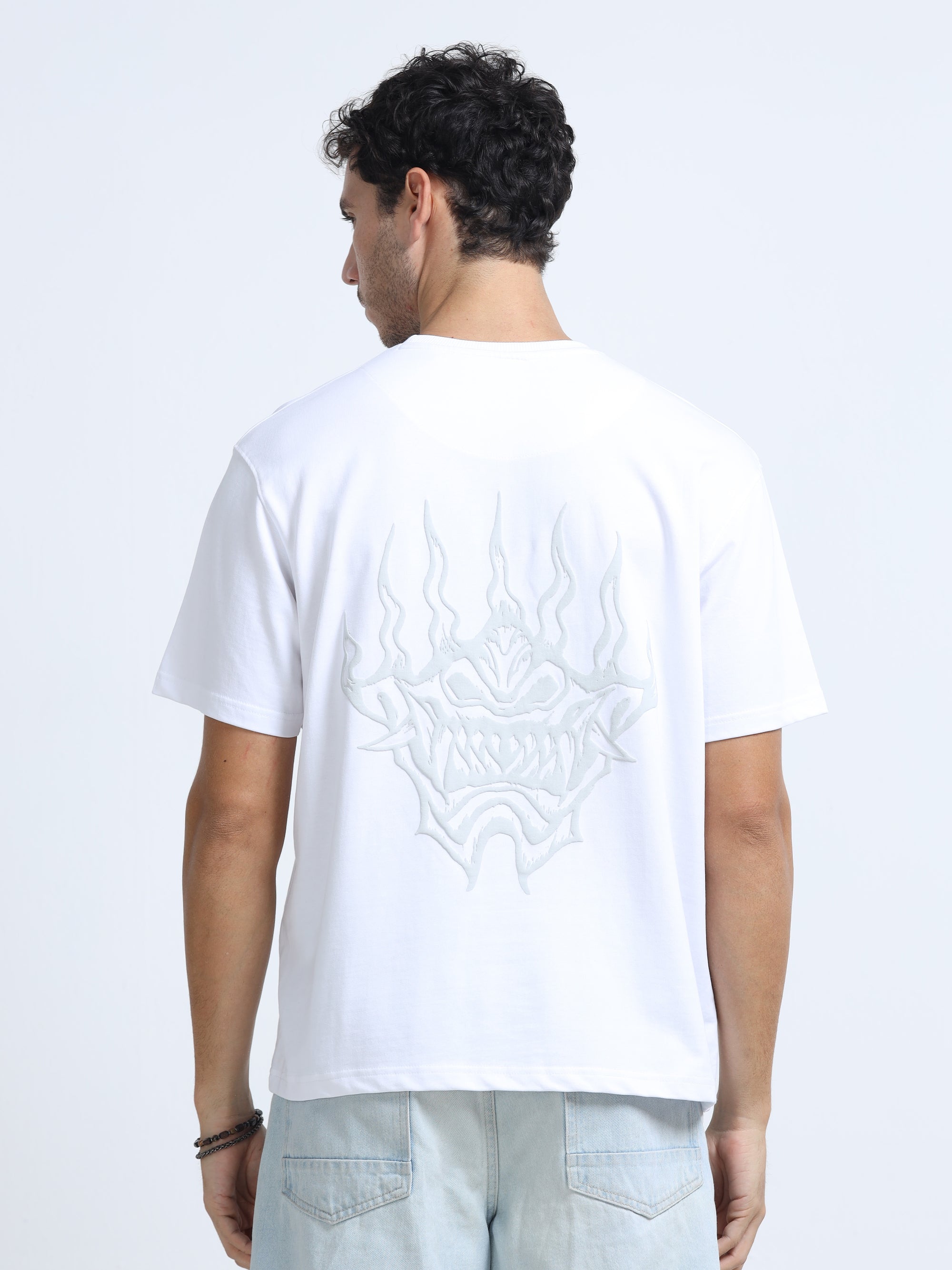 White Oversized Bio Wash Terry