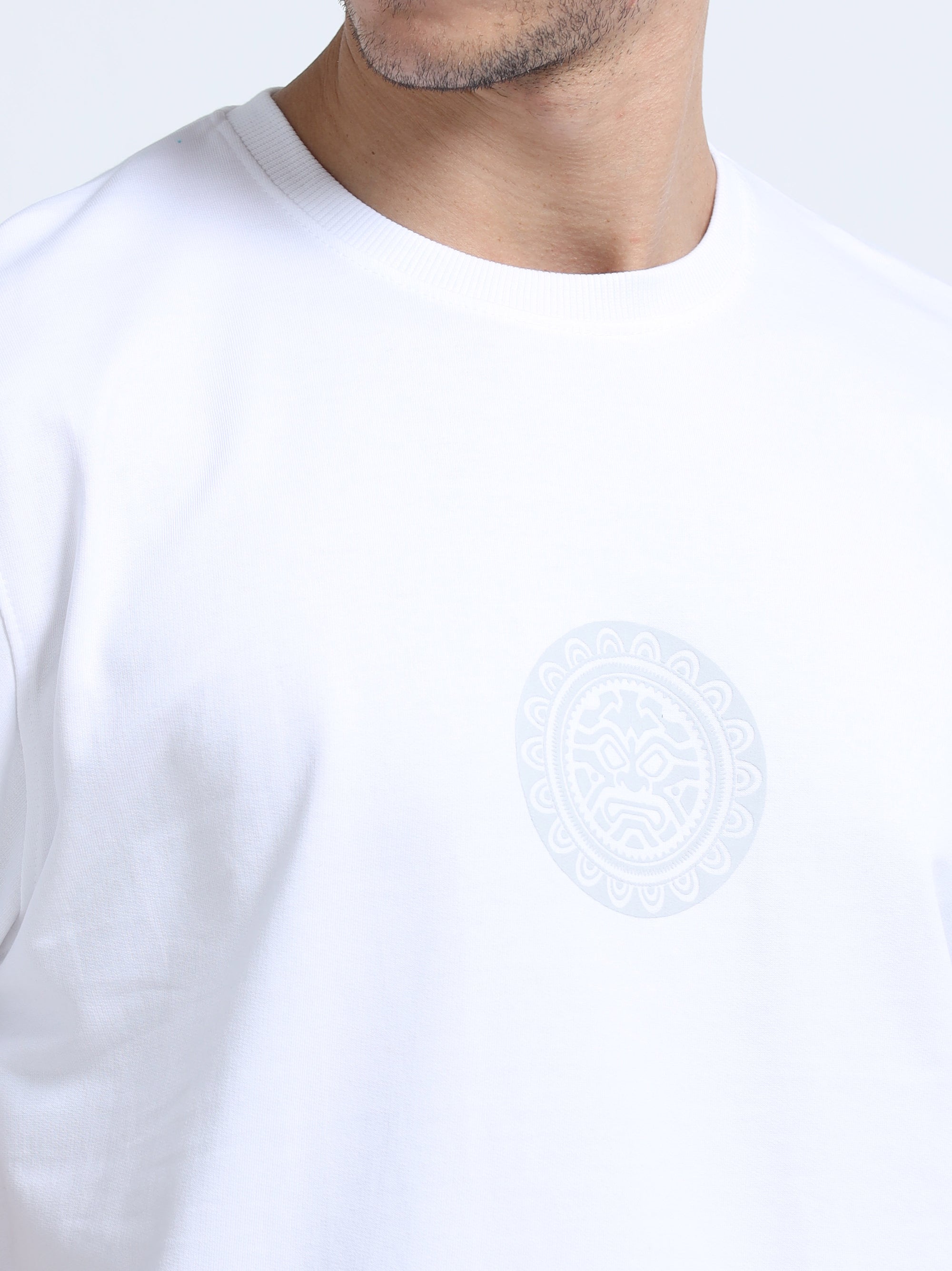 White Oversized Bio Wash Terry