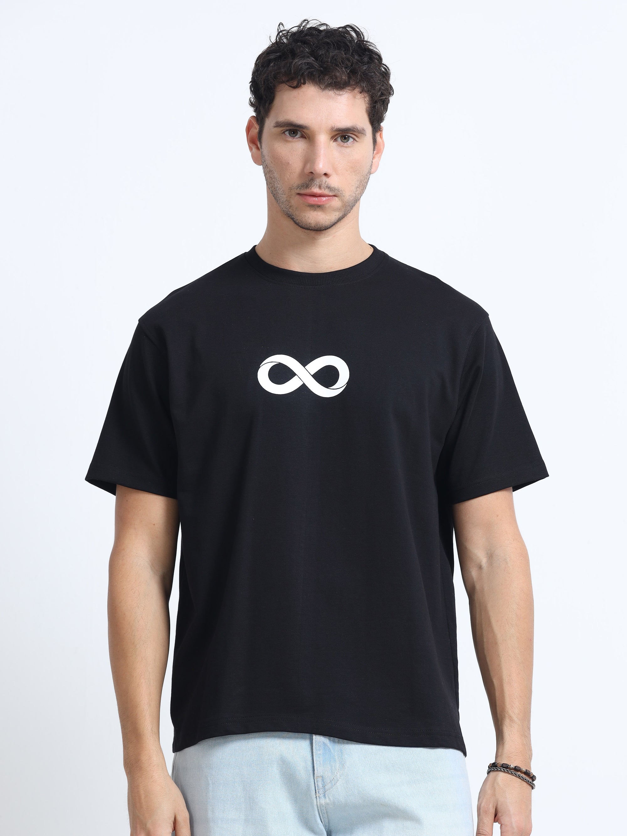 Black Oversized Bio Wash Terry