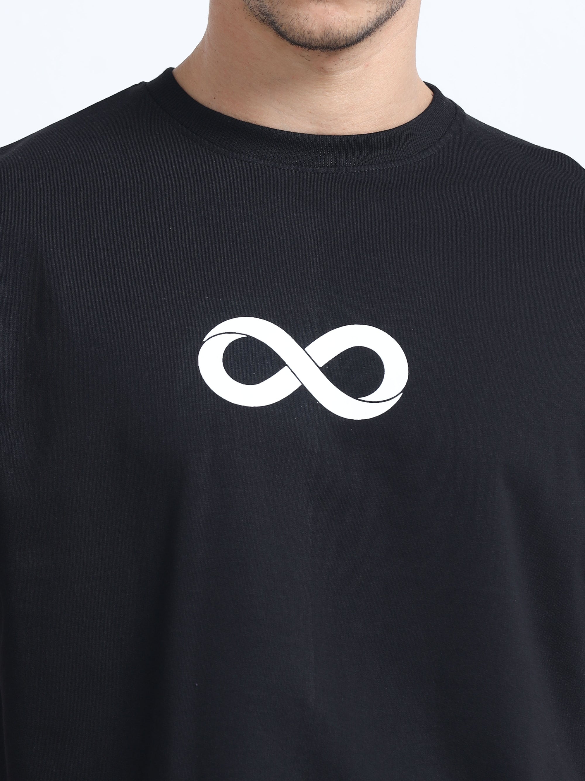 Black Oversized Bio Wash Terry