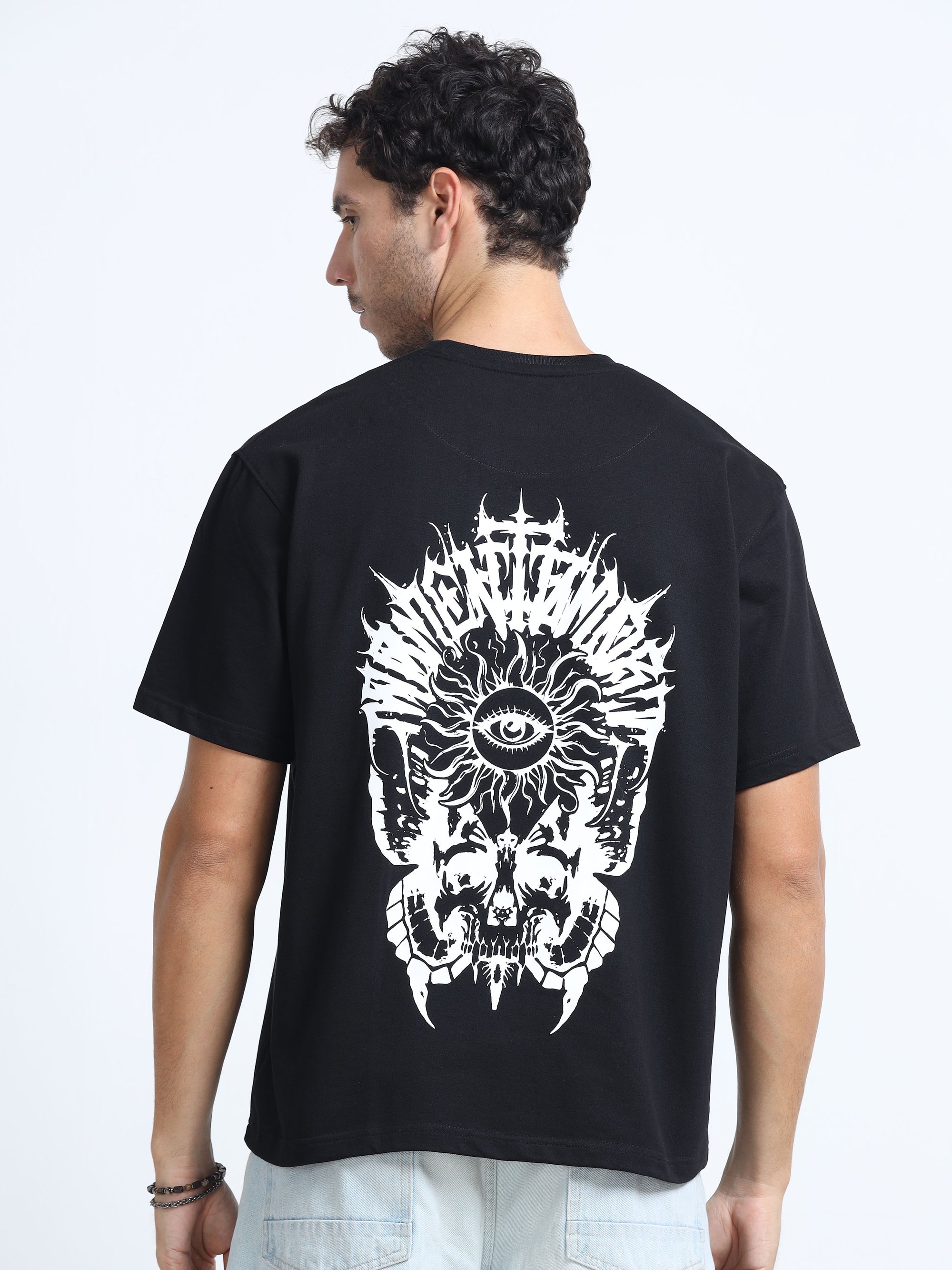 Black Oversized Bio Wash Terry