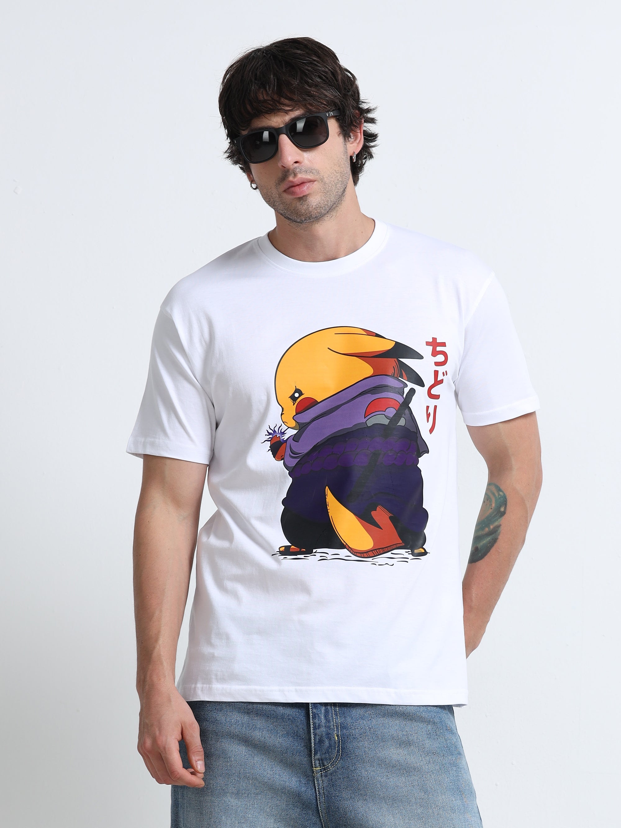 White Round Neck T-Shirt - 100% Cotton Bio Wash