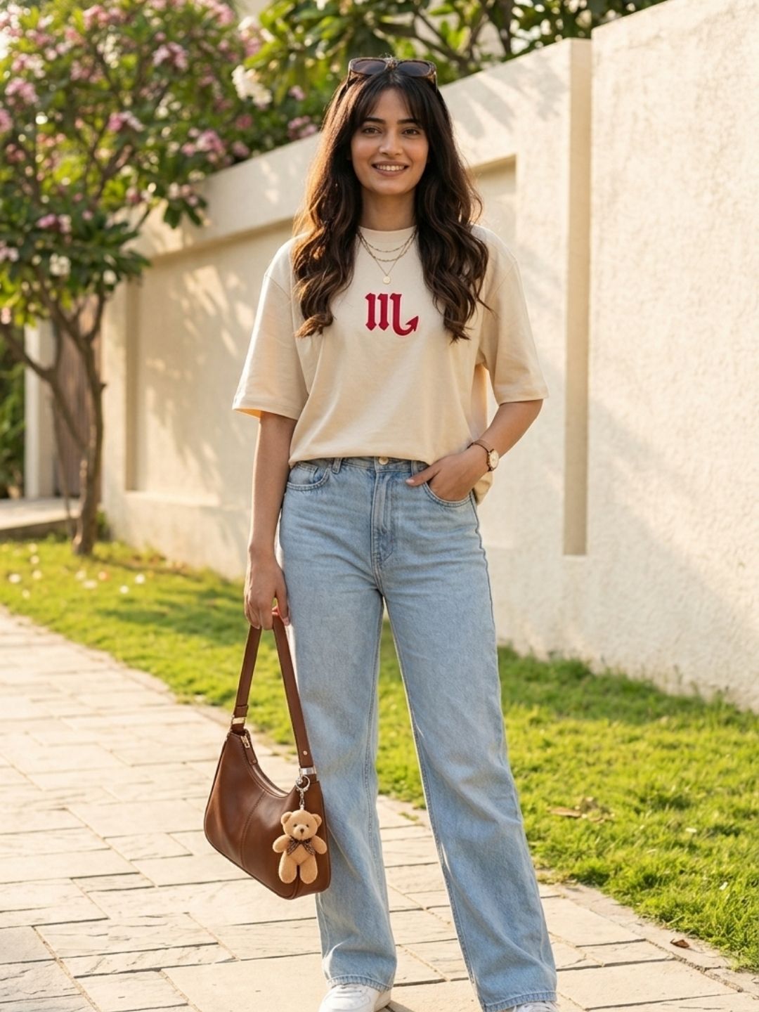 Scorpio Oversized Graphic Tee – Cream