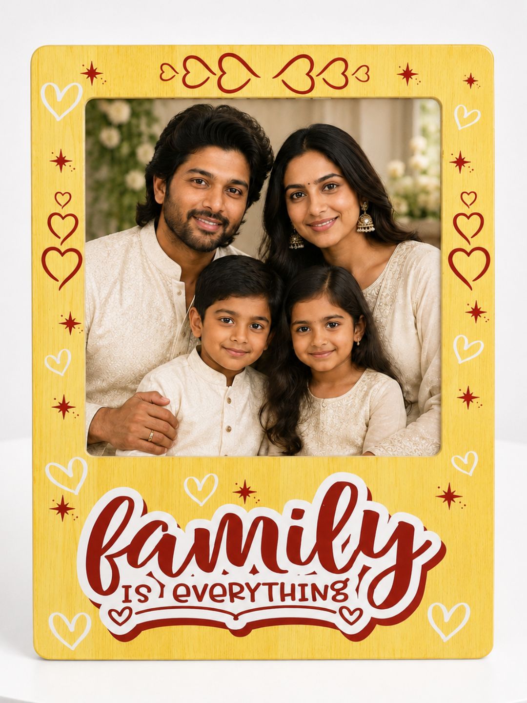 Personalized "Family Is Everything" Wooden Photo Frame | Custom Picture Plaque