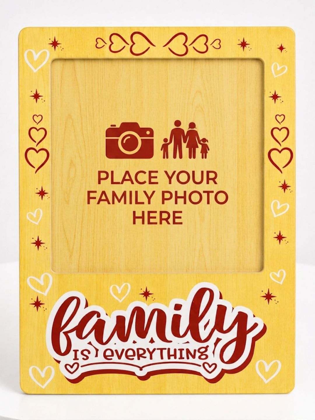 Personalized "Family Is Everything" Wooden Photo Frame | Custom Picture Plaque