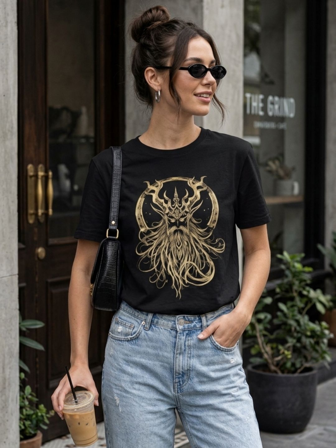 Golden Dagon Graphic Tee – Black