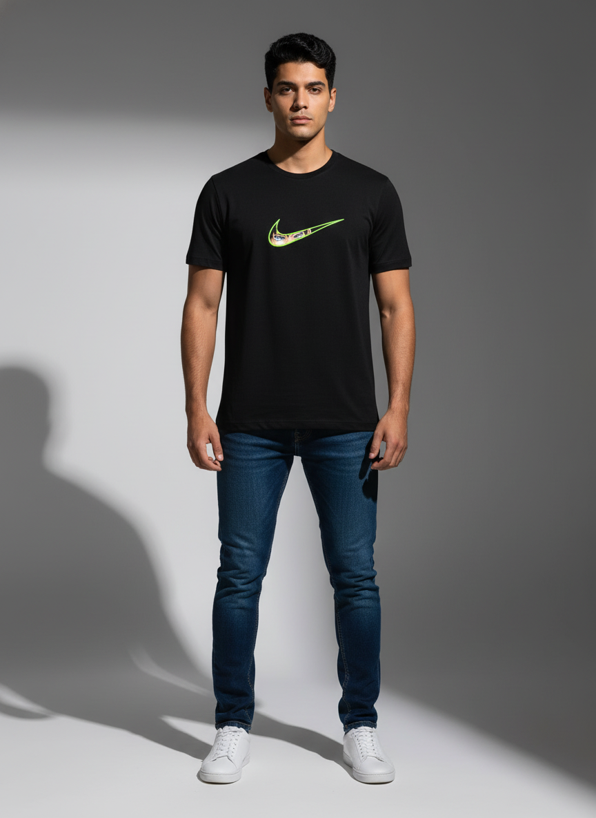 Premium Black Round Neck T-Shirt - Bio Wash Cotton