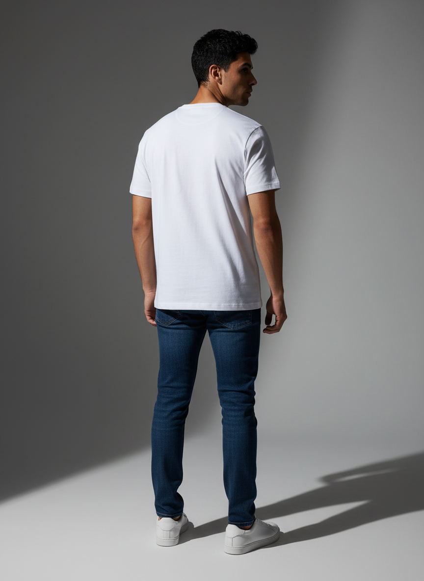 Premium White Oversize T-Shirt - Bio Wash Terry