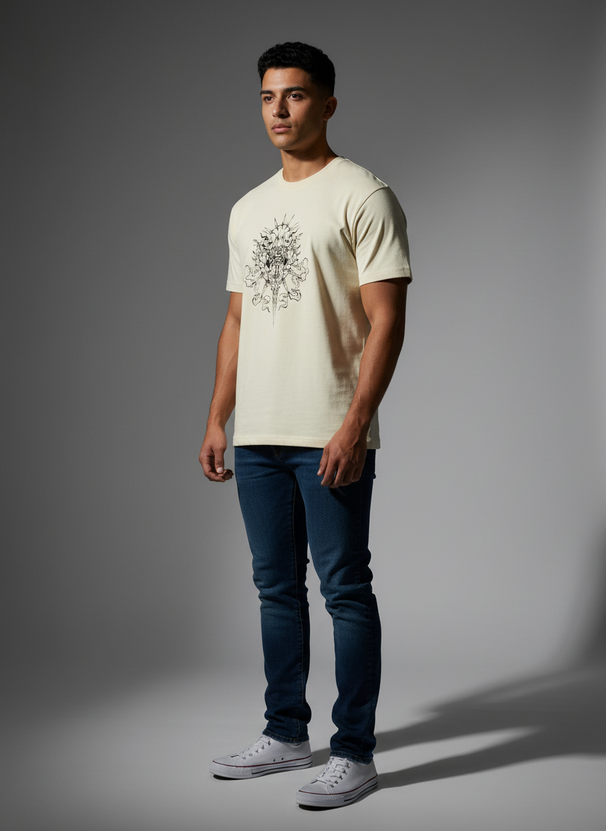 Luxe Cream Oversize T-Shirt - Bio Wash Terry