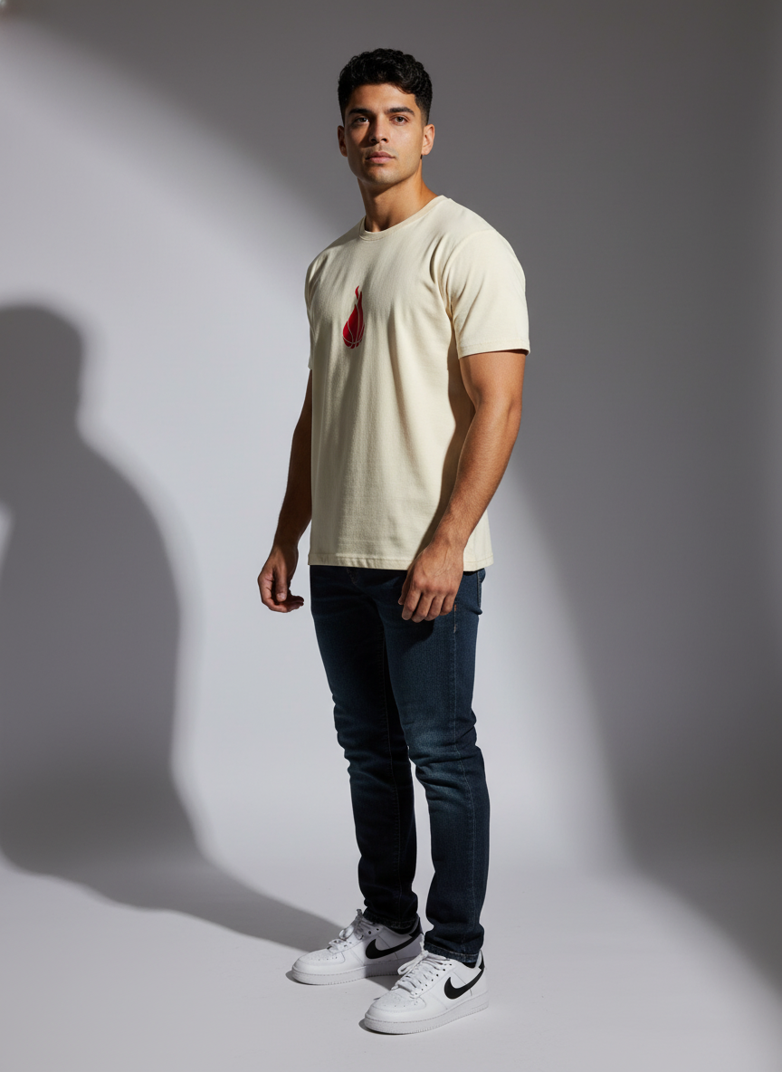 Luxe Cream Oversize T-Shirt - Bio Wash Terry