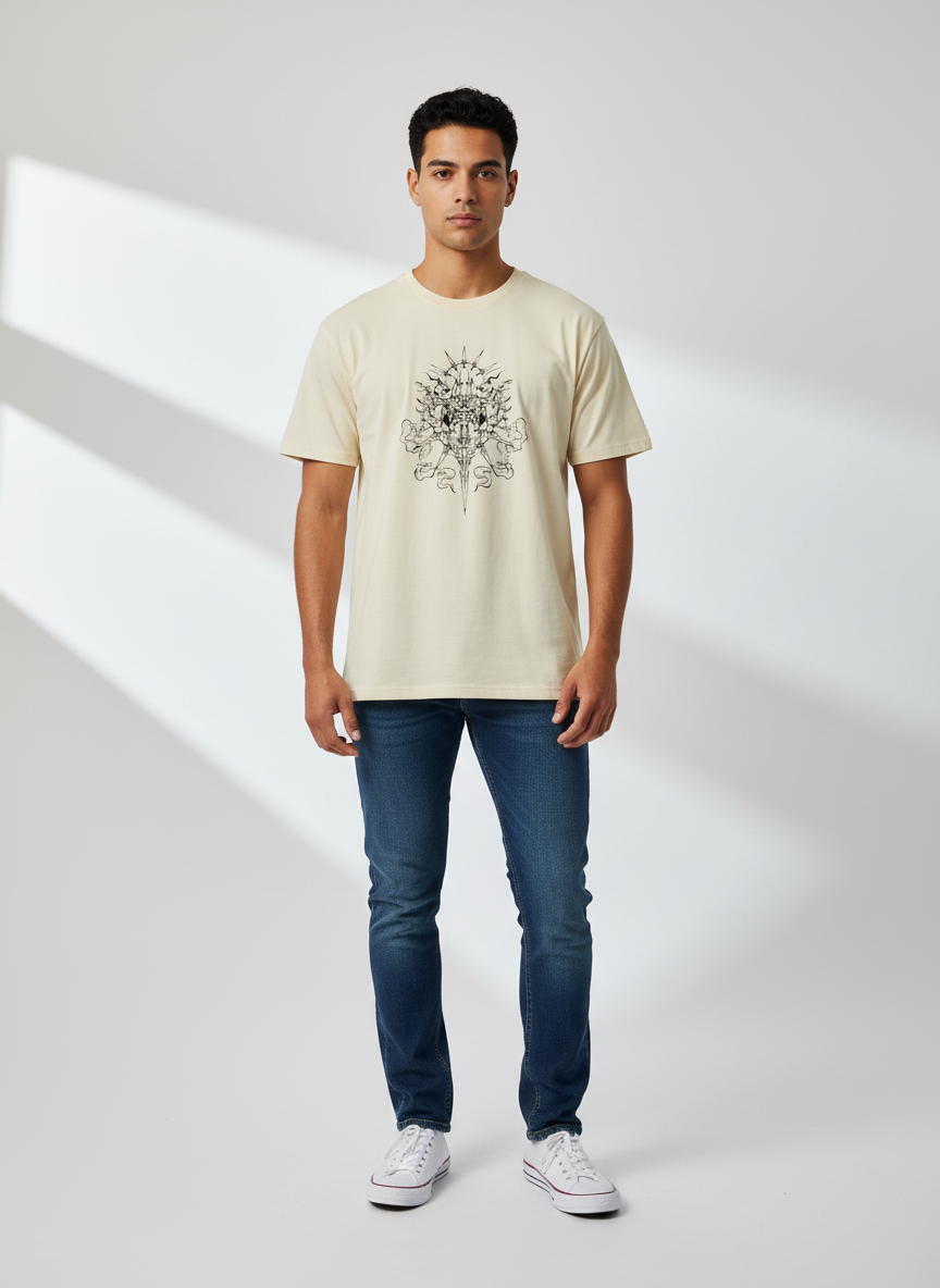 Luxe Cream Oversize T-Shirt - Bio Wash Terry