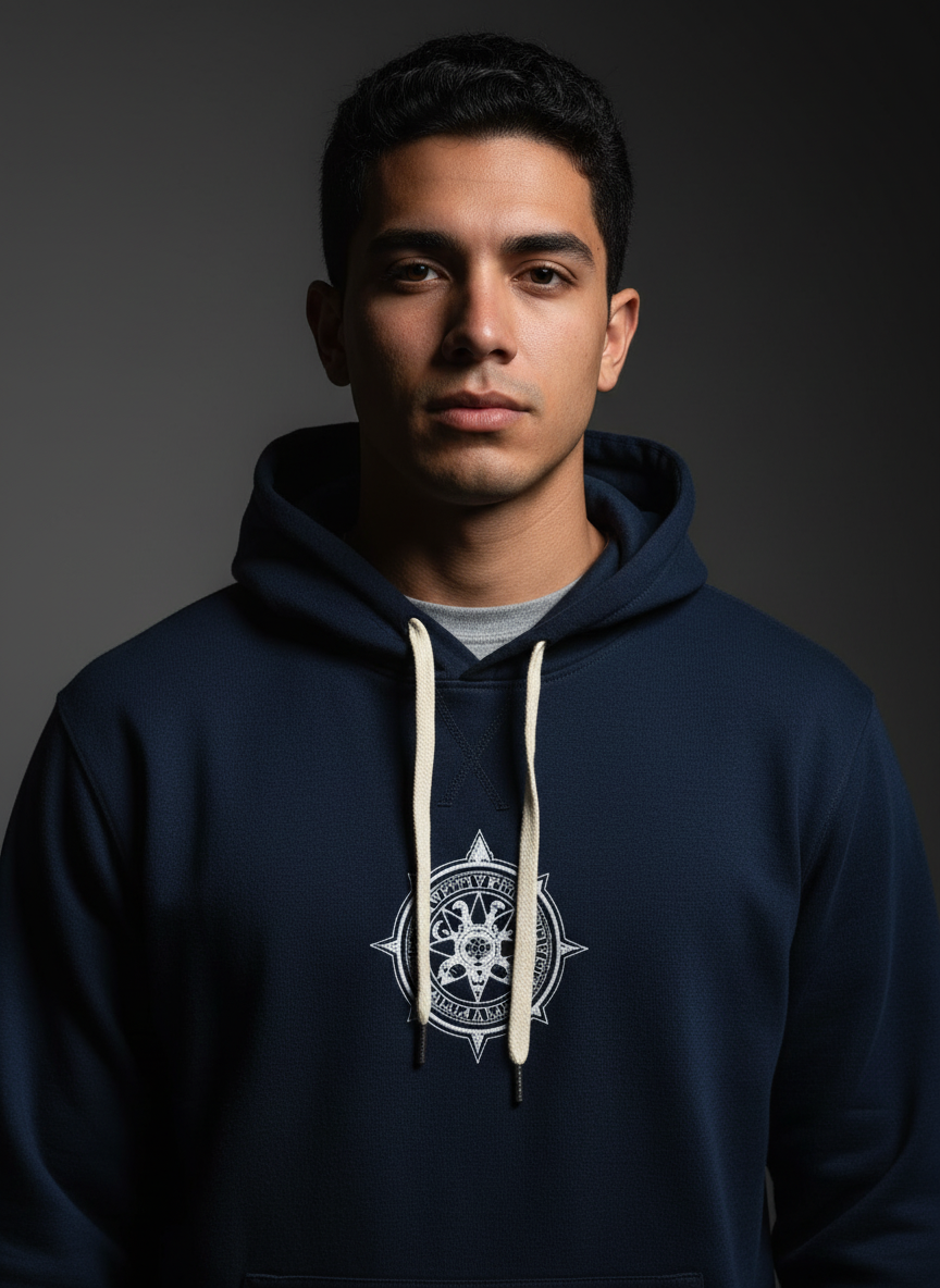 Navy Blue Hoodie Bio Wash Fleece