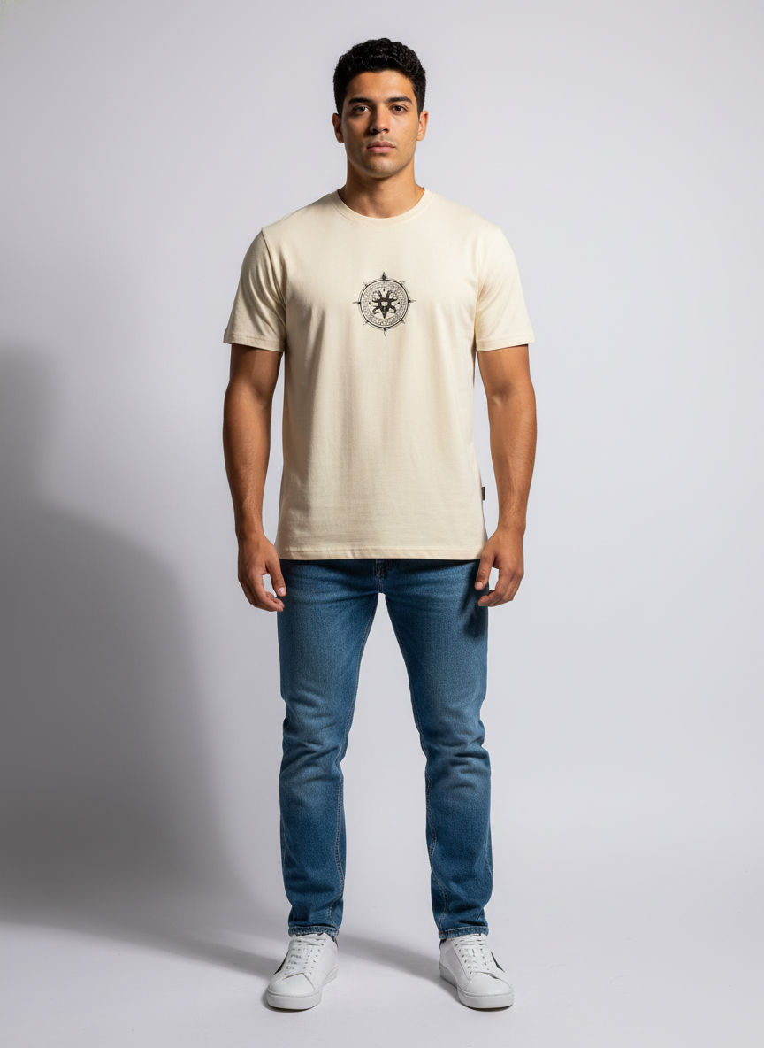 Premium Cream Oversize T-Shirt - Bio Wash Terry