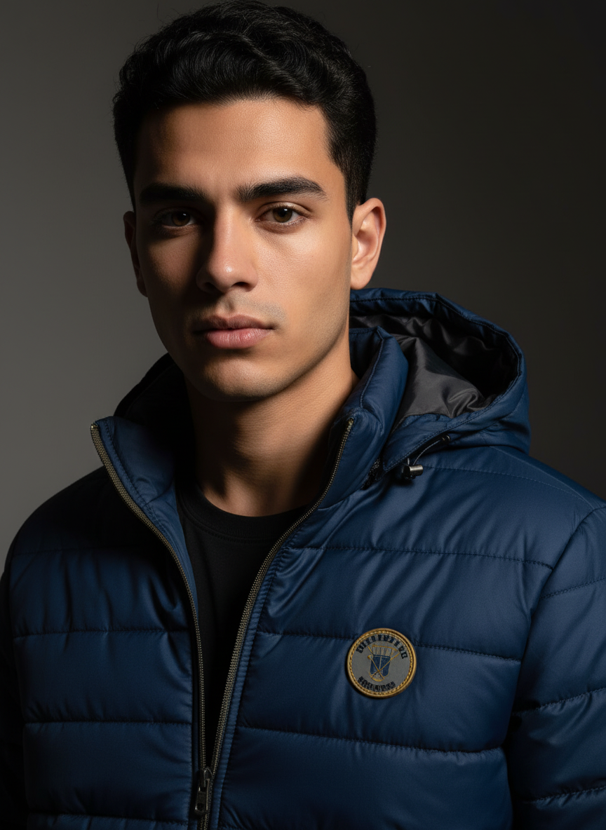 Navy Blue Polyester Jacket