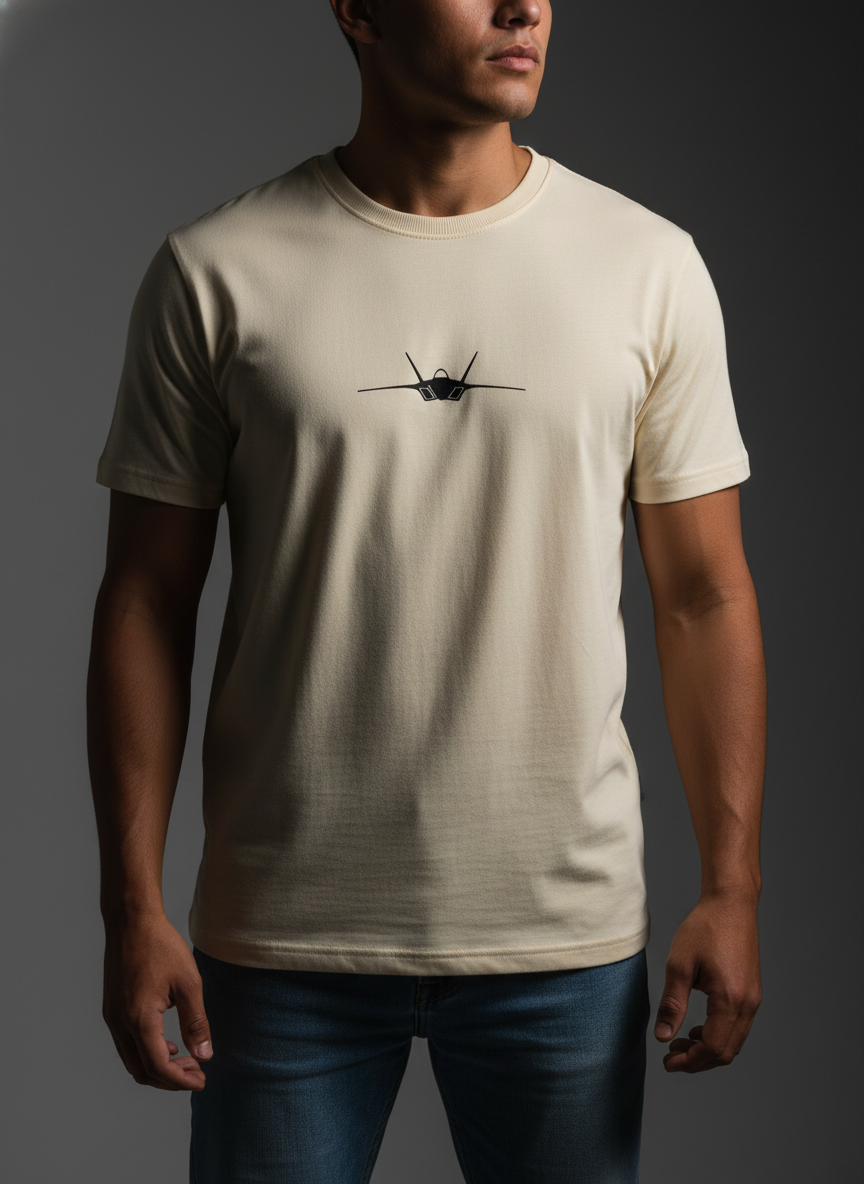 Cream Oversize T-Shirt - Bio Wash Terry Cotton