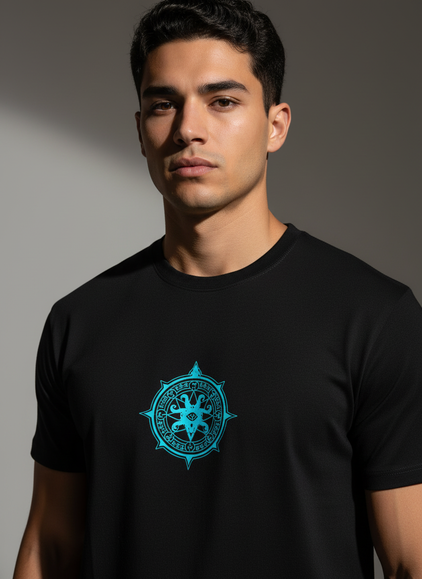 Black Round Neck Bio Wash Single Jersey