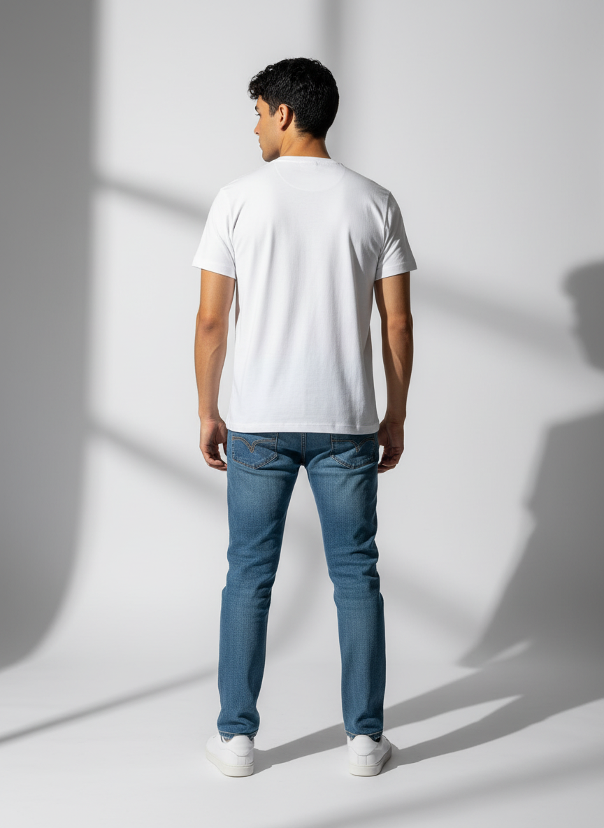 White Oversize T-Shirt - Bio Wash Terry Cotton