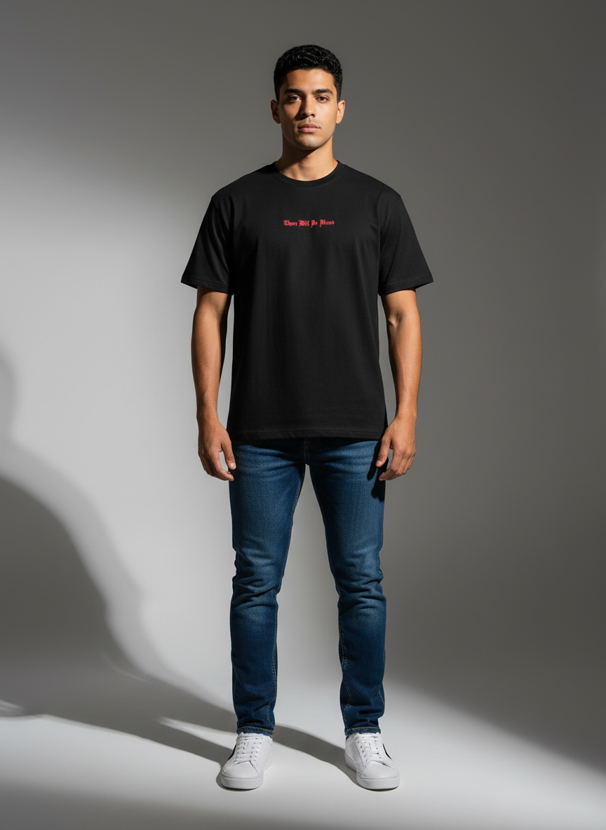 Black Oversized Bio Wash Terry