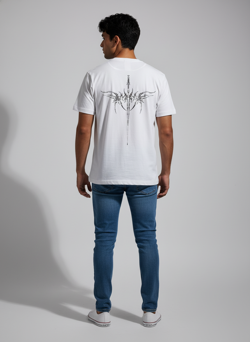 Luxe White Oversize T-Shirt - Bio Wash Terry