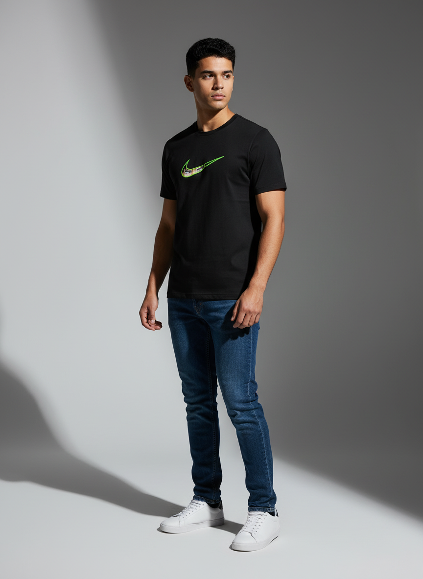 Premium Black Round Neck T-Shirt - Bio Wash Cotton