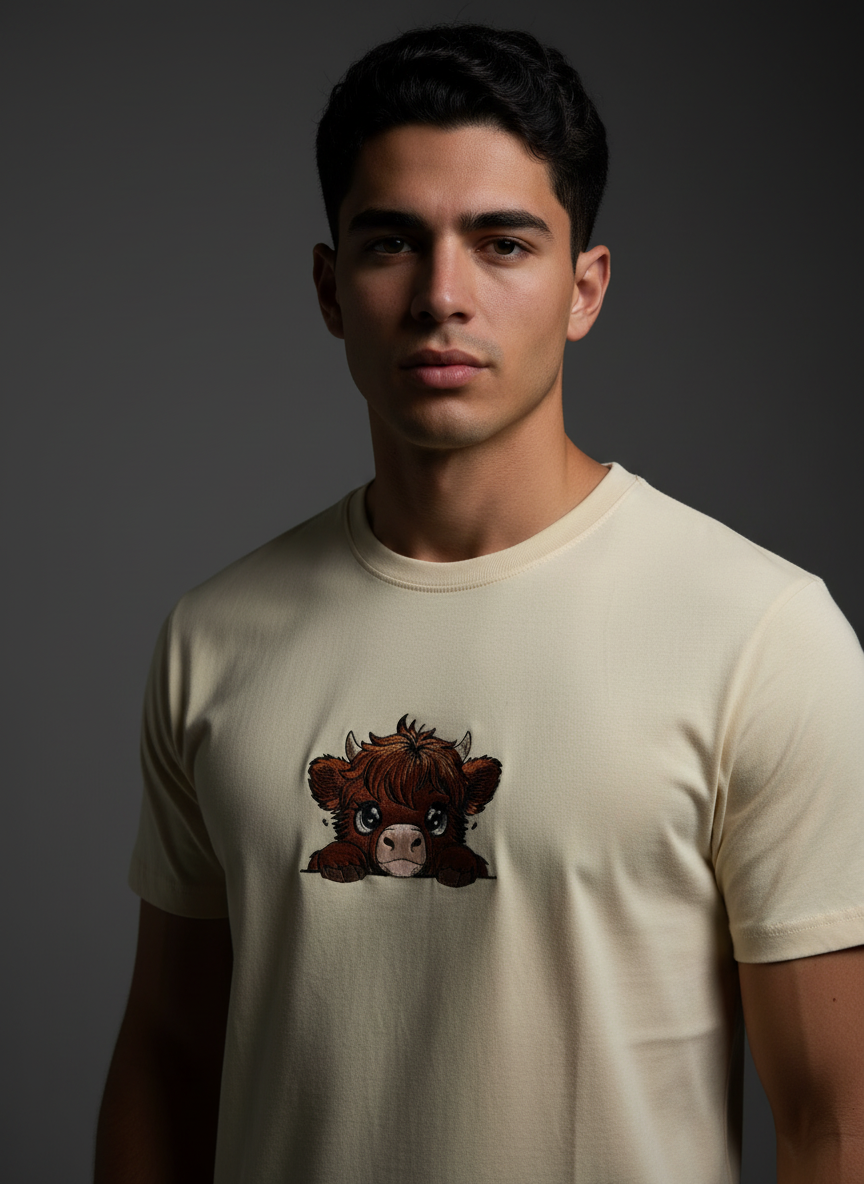 Premium Cream Round Neck T-Shirt - Bio Wash Cotton