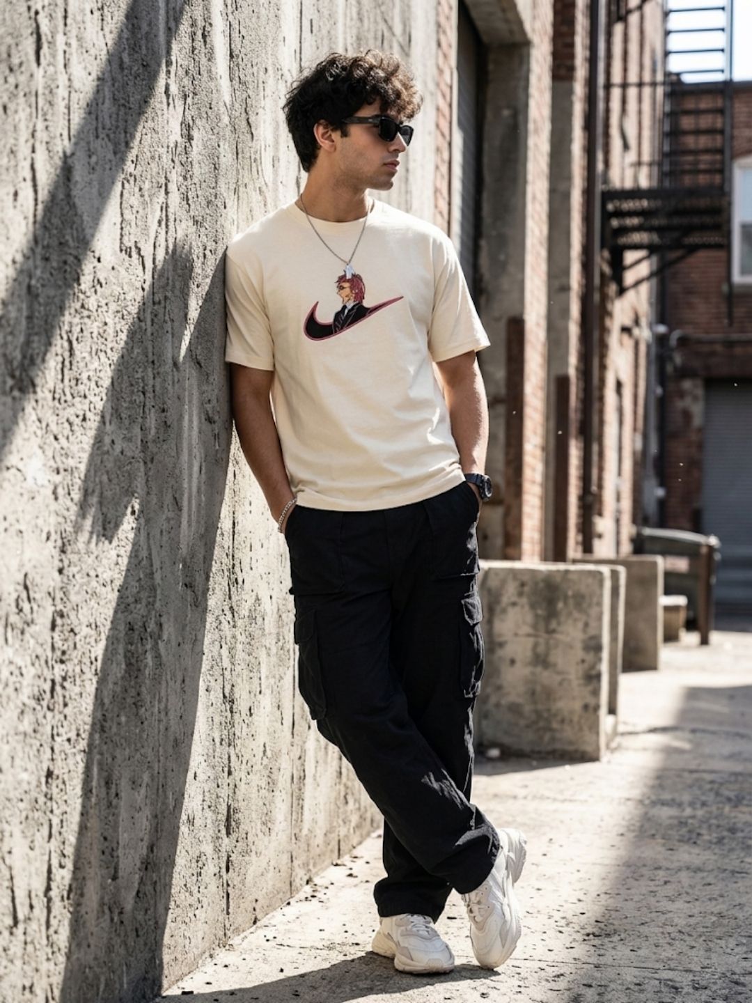 Cream Round Neck T-Shirt - 100% Cotton Bio Wash