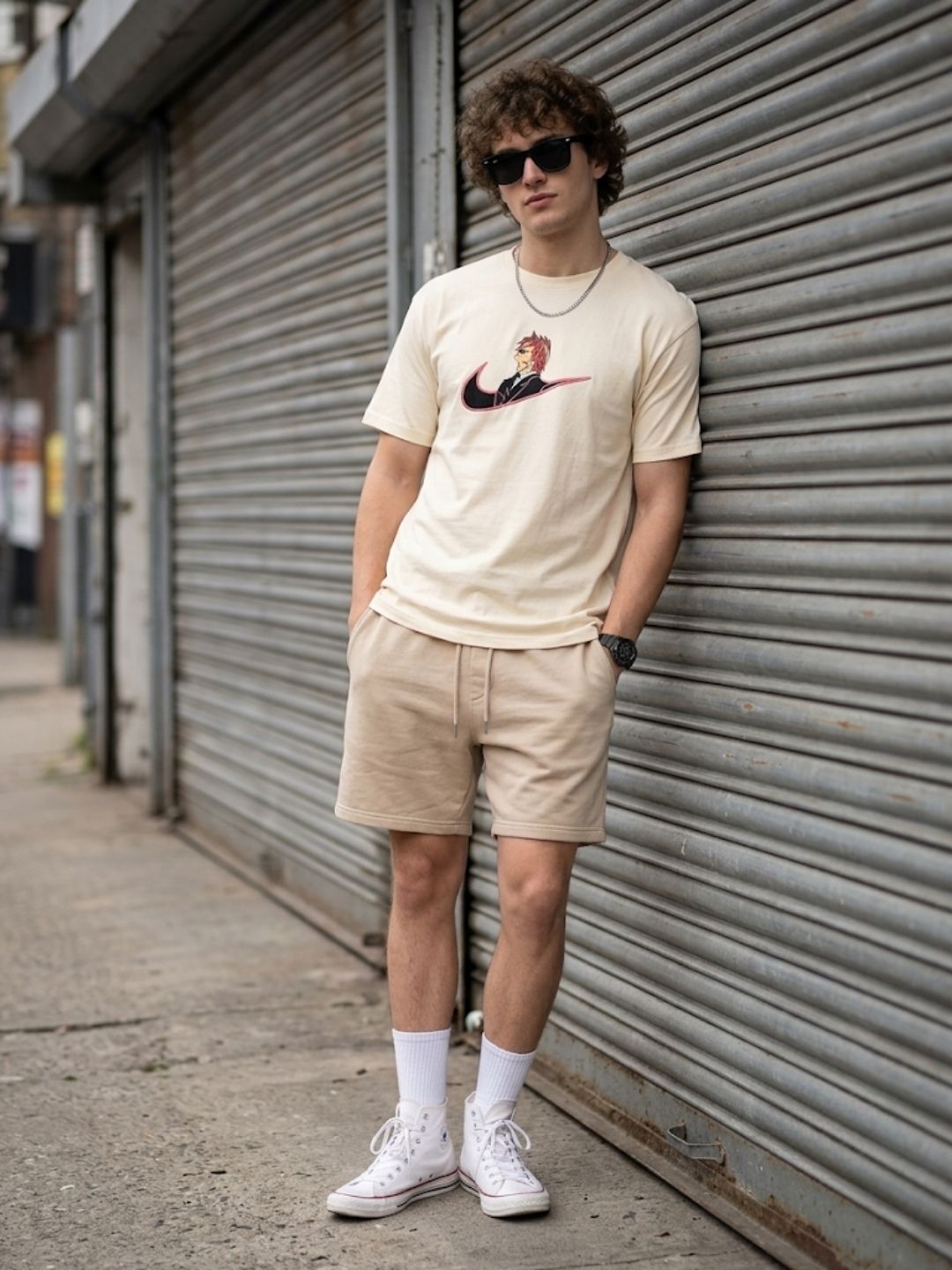 Cream Round Neck T-Shirt - 100% Cotton Bio Wash