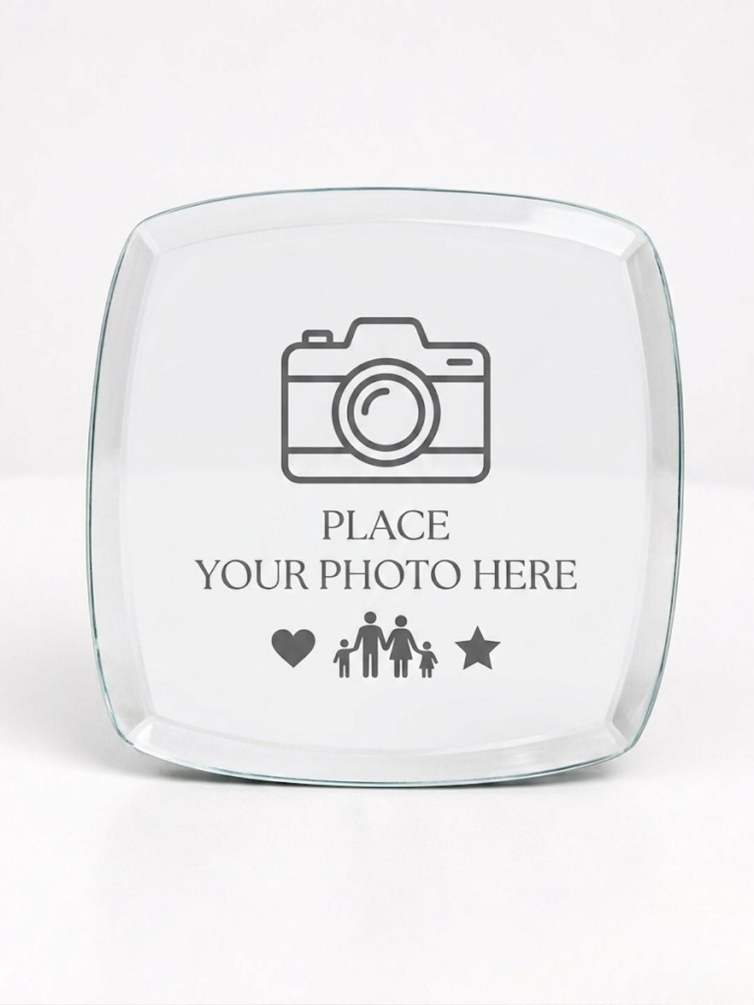 Personalized Clear Glass Photo Block | Custom Freestanding Picture Plaque