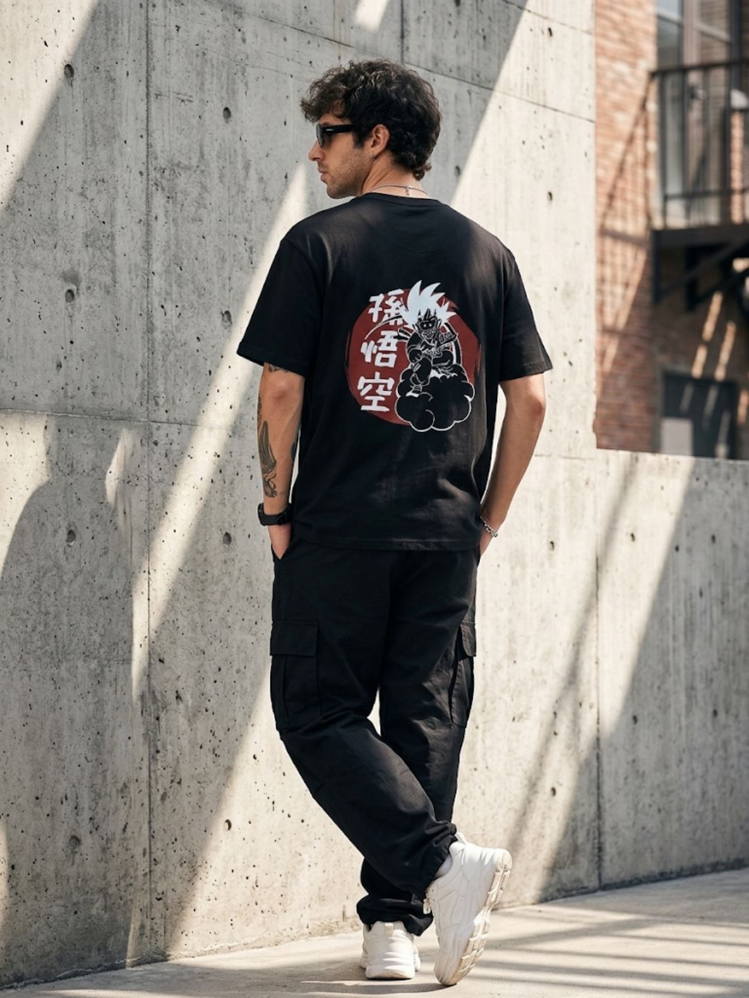 Black Oversized T-Shirt - 100% Cotton Bio Wash Terry