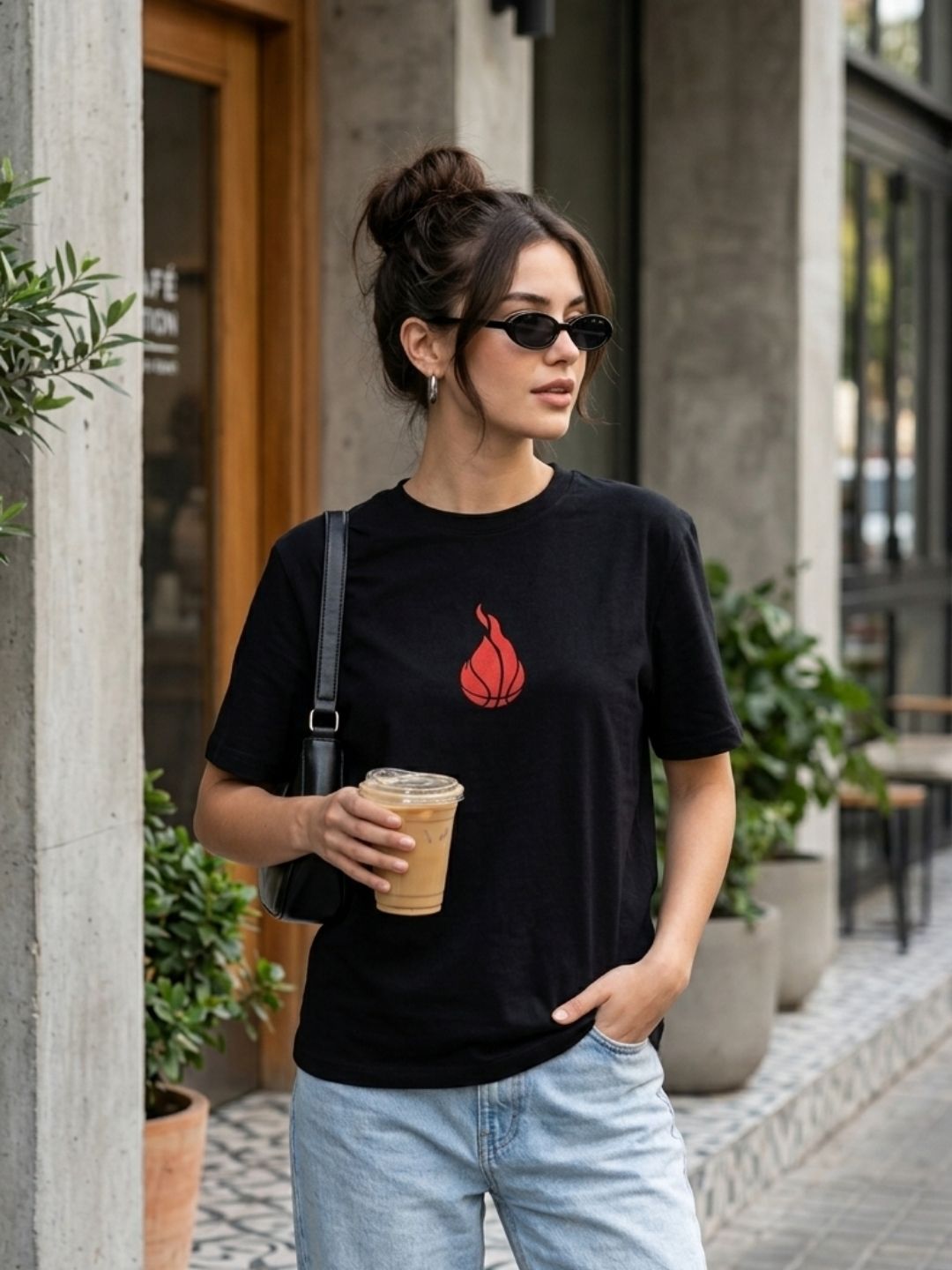 Flame Ball x Cyan Warrior Graphic Tee – Black