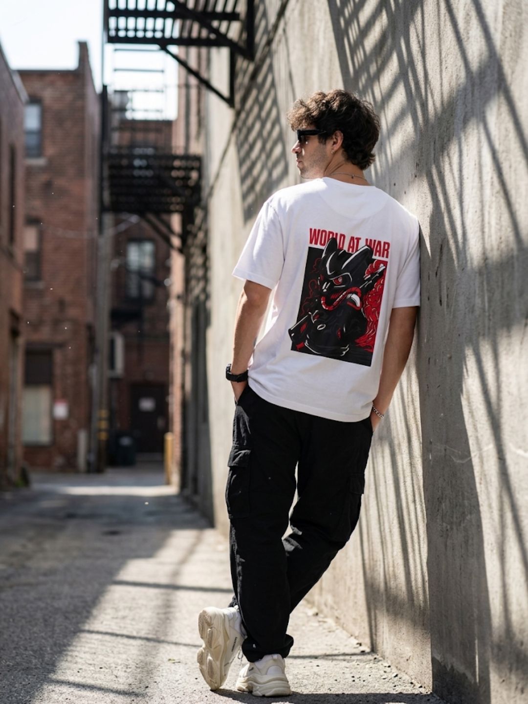 White Oversized T-Shirt - 100% Cotton Bio Wash Terry