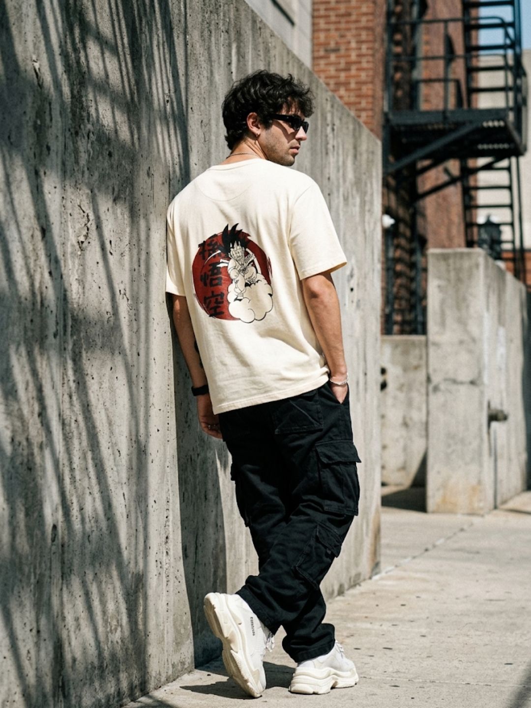 Cream Oversized T-Shirt - 100% Cotton Bio Wash Terry
