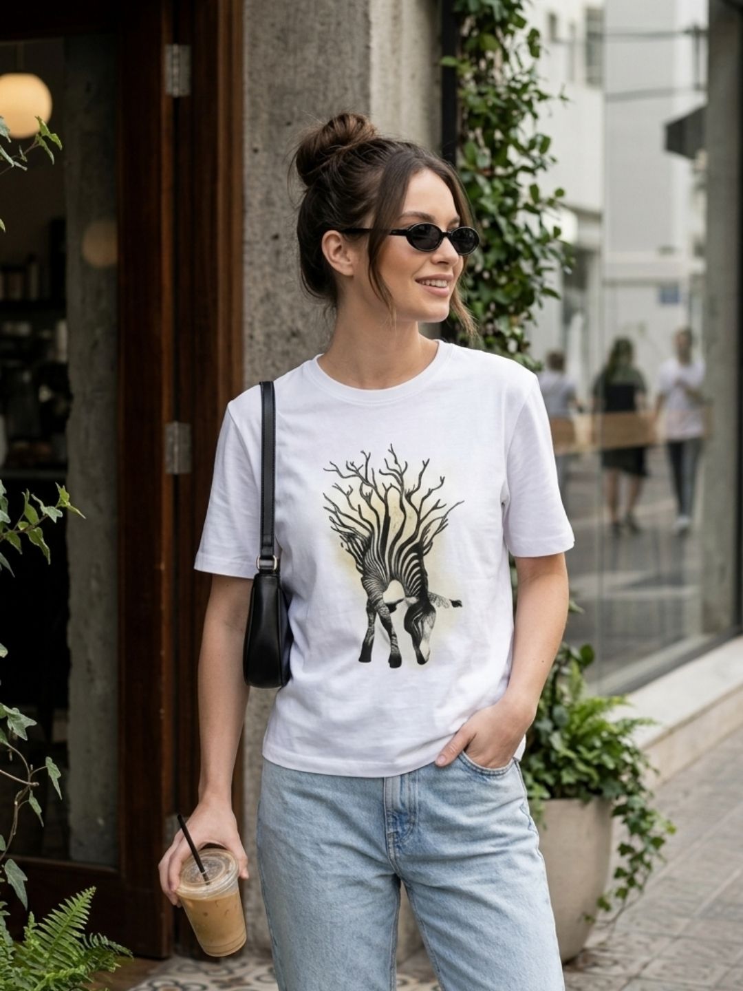 Zebra Tree Graphic Tee – White
