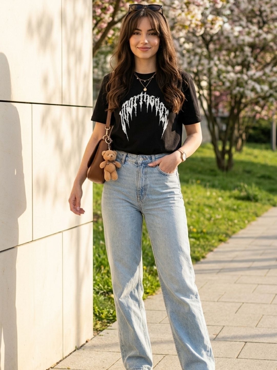 Northbound Gothic Arc Graphic Tee – Black