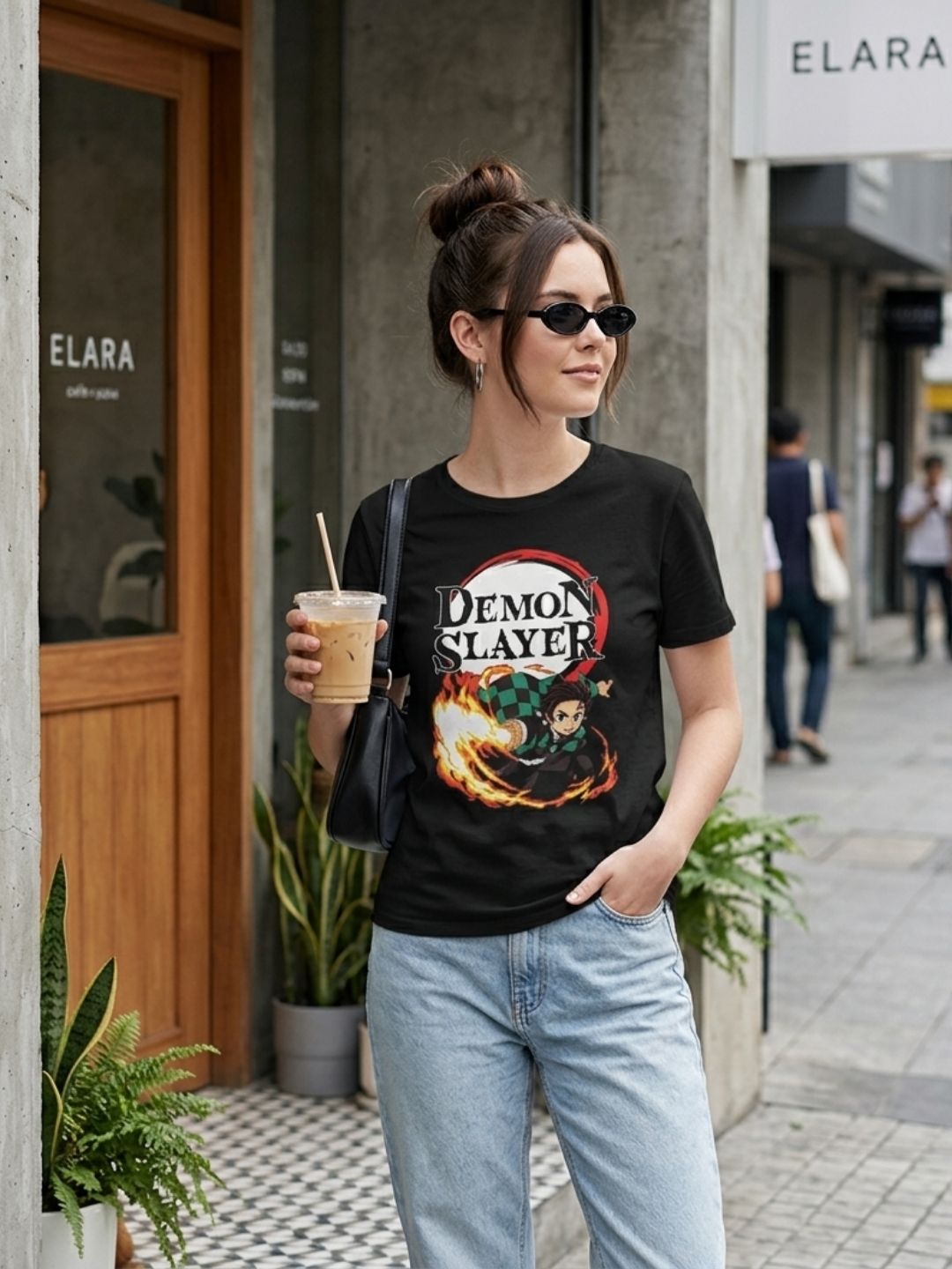Demon Slayer Tanjiro Graphic Tee – Black
