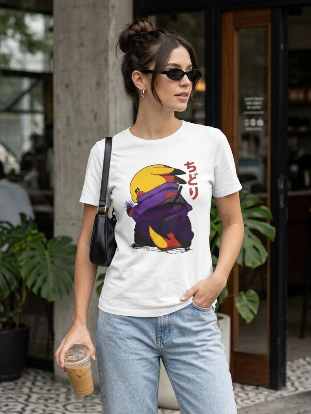 Pikachu Chidori Graphic Tee – White