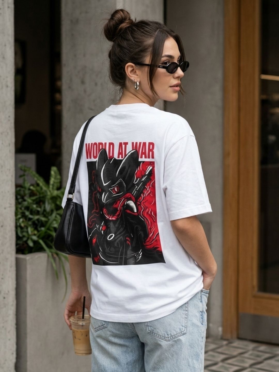 World At War Dragon Graphic Tee – White