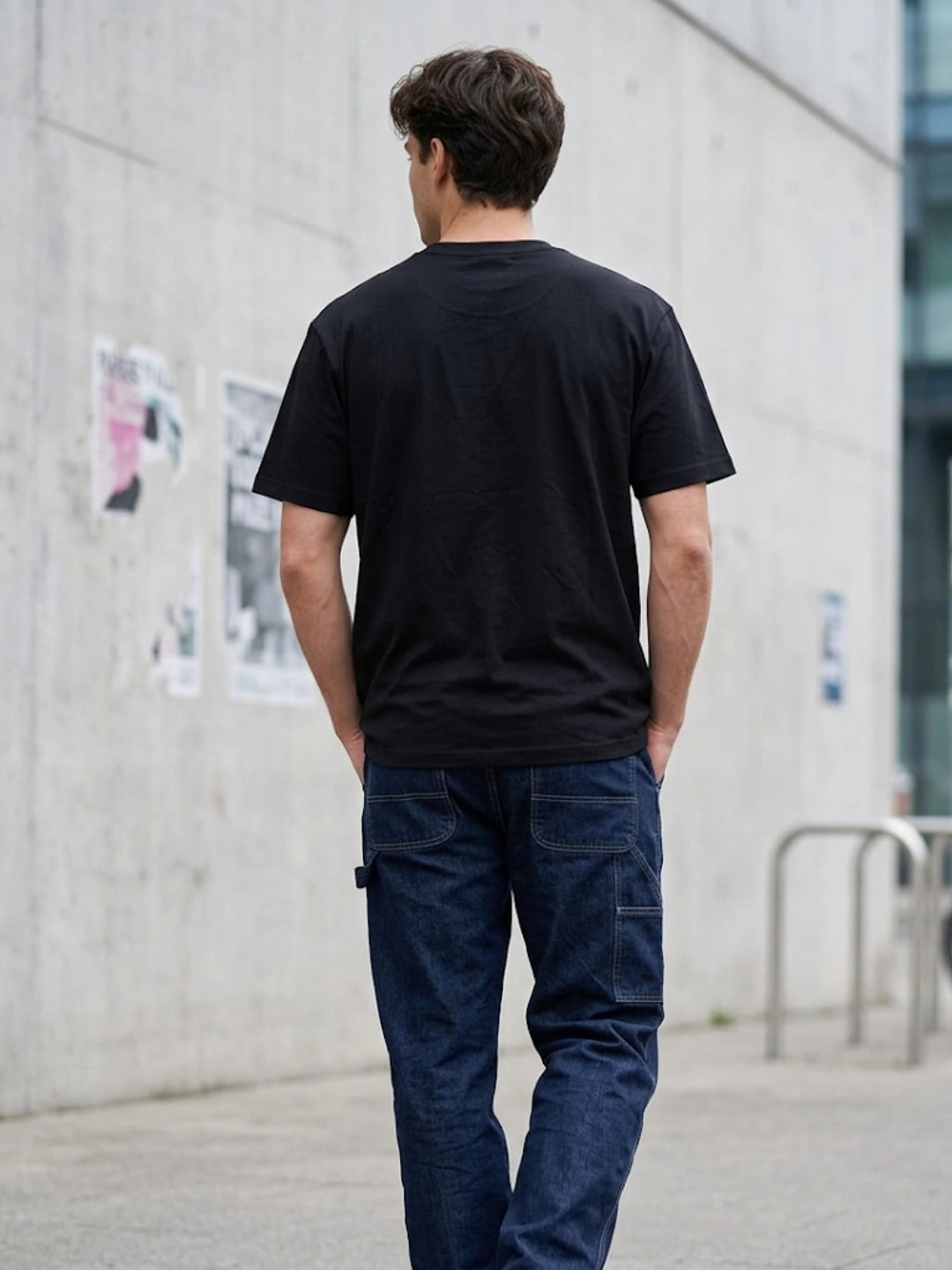 Crimson Rose Swirl Oversized Tee – Men’s Black