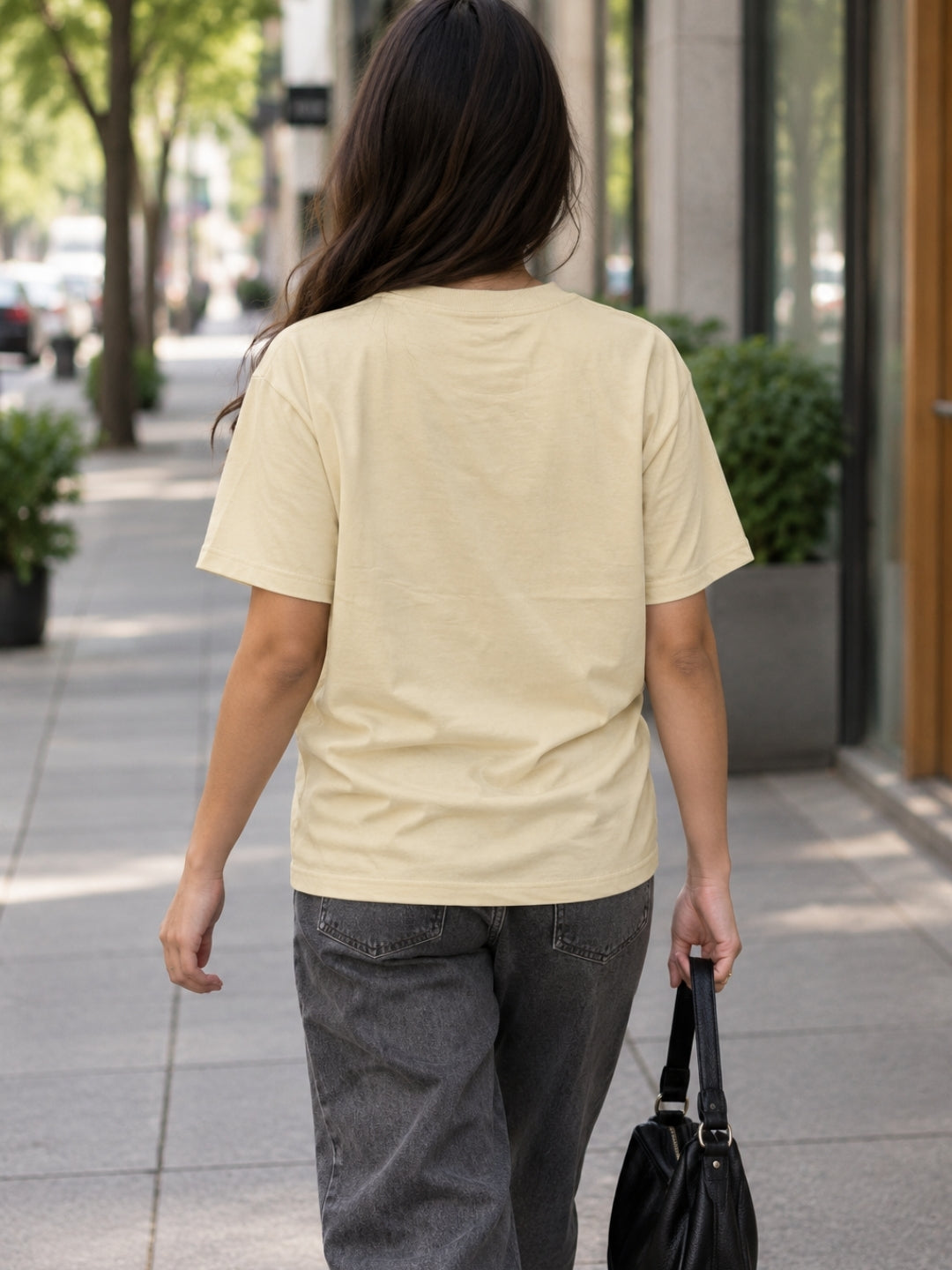 Crimson Rose Swirl Oversized Tee – Women’s Cream