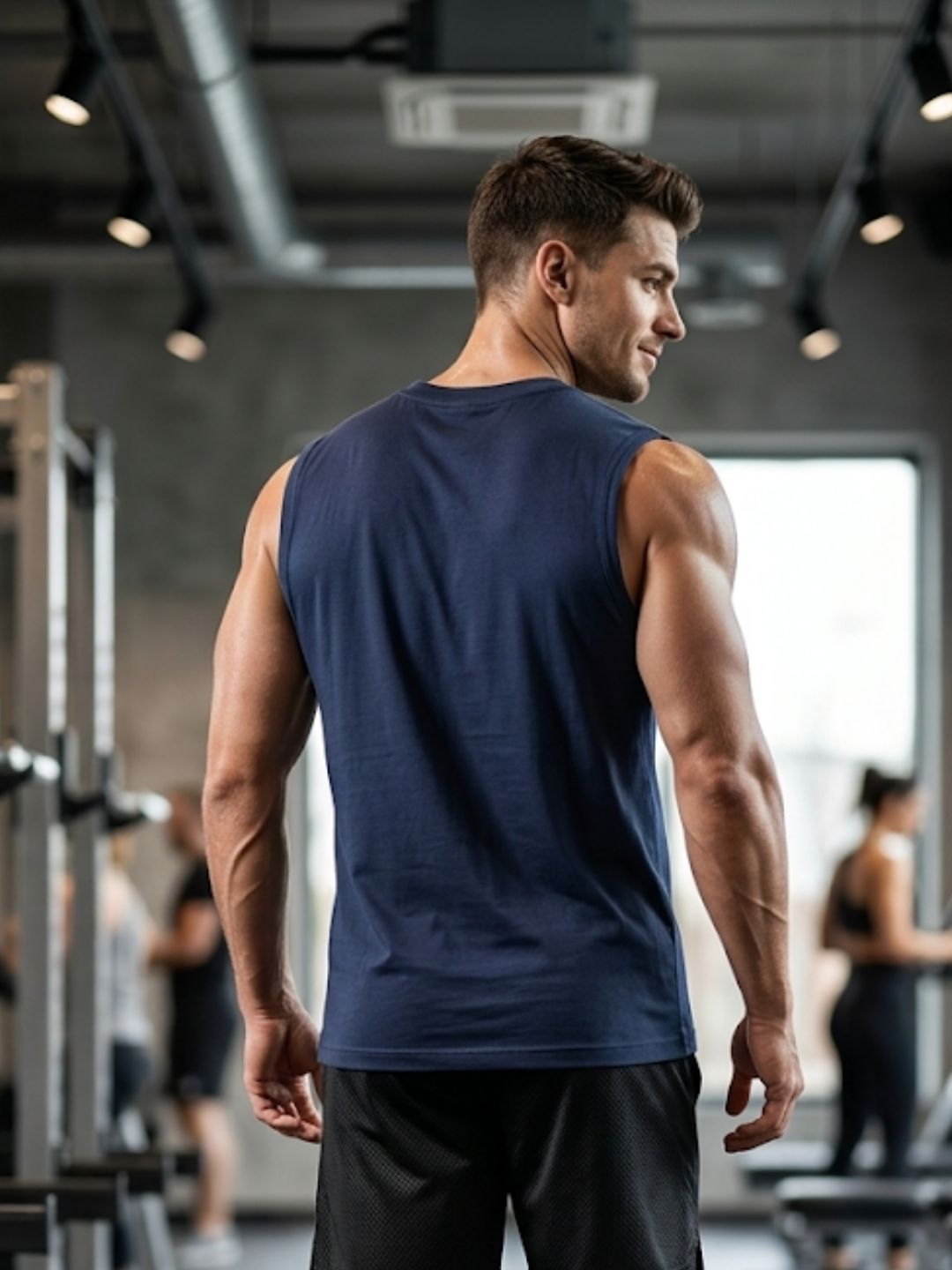White Storm Dragon Muscle Tank – Navy Blue