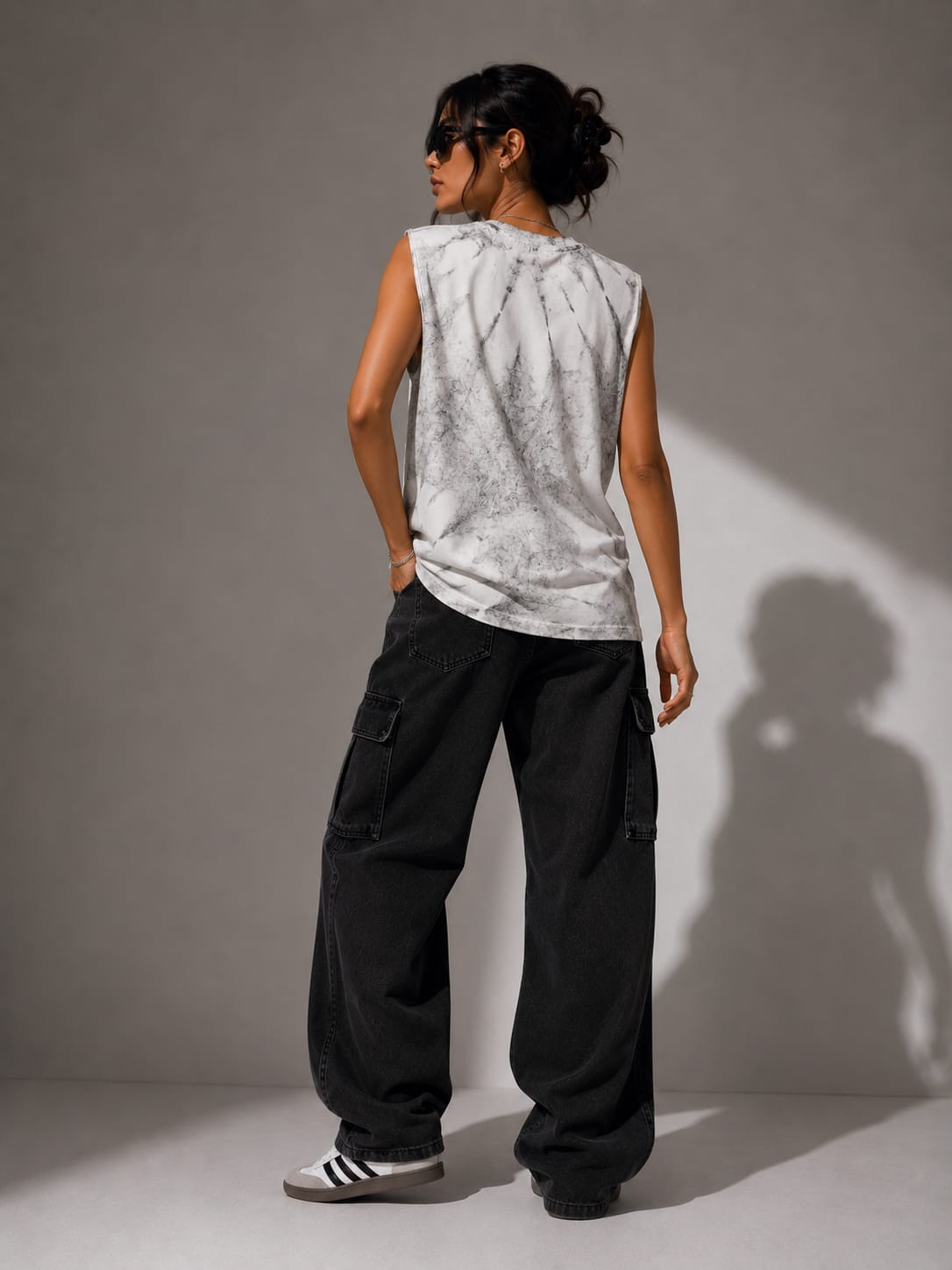 The Modvue Oversized Acid Wash Viking Muscle Tee | Women's Streetwear Tank