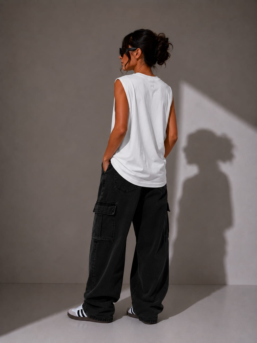 The Modvue Oversized White Muscle Tee | Women's Minimalist Streetwear Tank