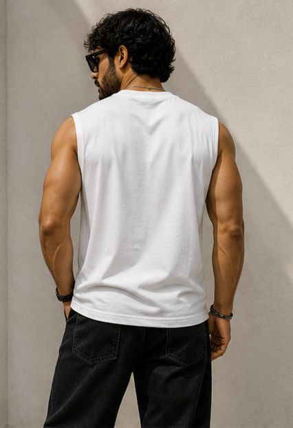 The Modvue Essential White Muscle Tee | Men's Minimalist Sleeveless T-Shirt