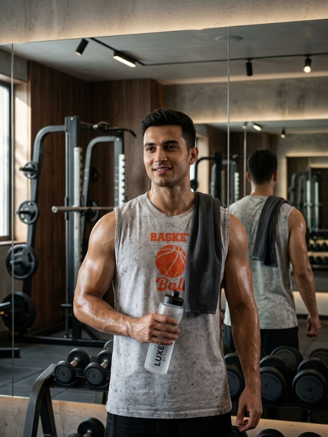 Basketball Athletic Division Muscle Tank – Men’s Acid Wash White