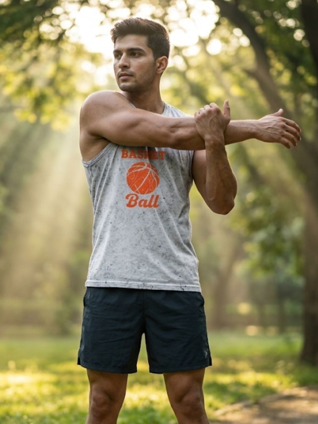 Basketball Athletic Division Muscle Tank – Men’s Acid Wash White